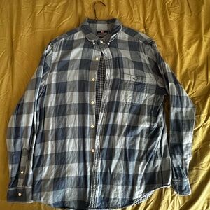 Vineyard Vines Blue Plaid Flannel Shirt, Double Lined